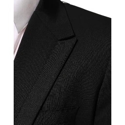Black Wool 2 Buttons Suit Men Jacket Blazer