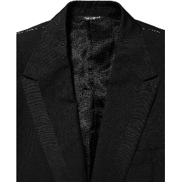 Black Wool 2 Buttons Suit Men Jacket Blazer