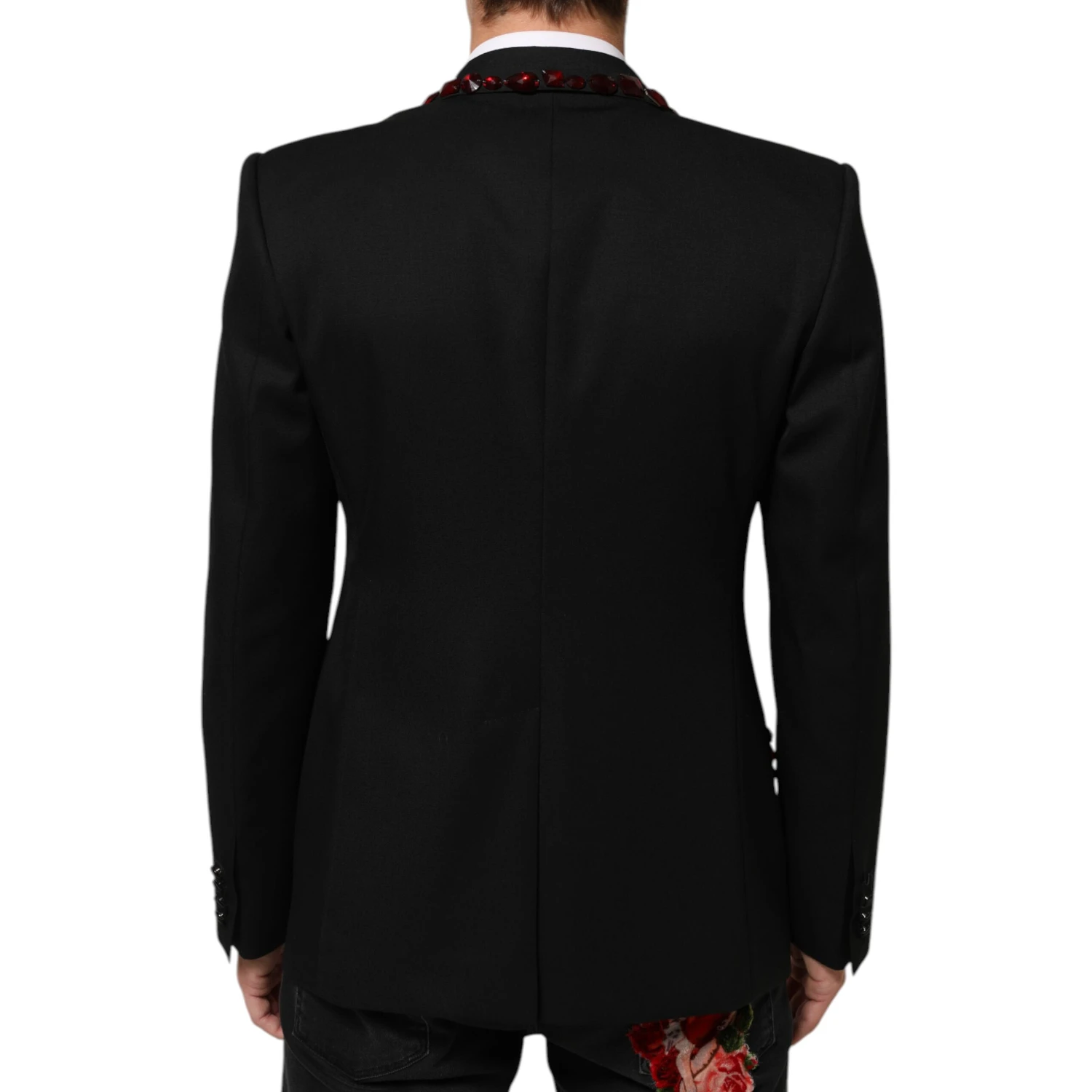 Black SICILIA Crystal Embellished Men Blazer