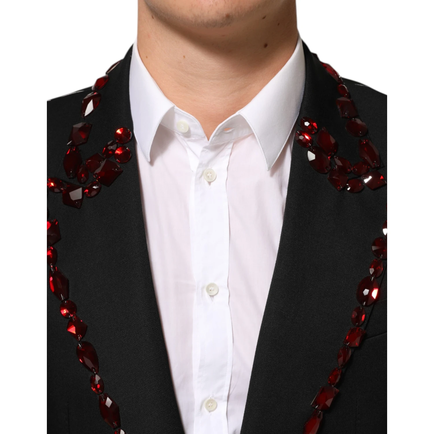 Black SICILIA Crystal Embellished Men Blazer