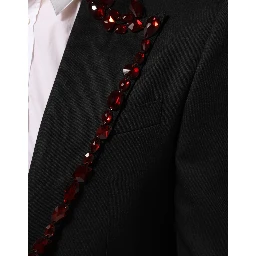 Black SICILIA Crystal Embellished Men Blazer