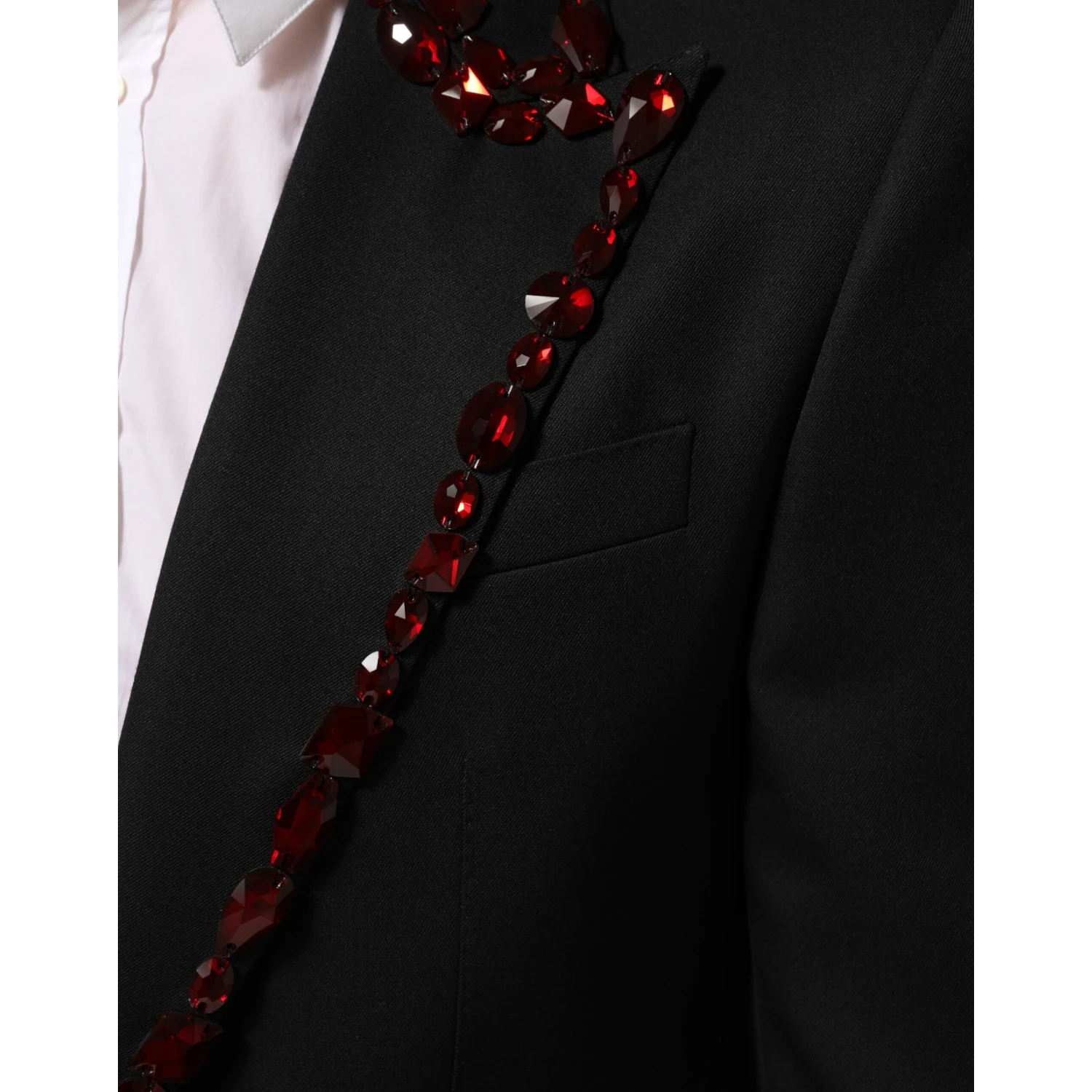 Black SICILIA Crystal Embellished Men Blazer