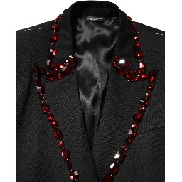 Black SICILIA Crystal Embellished Men Blazer
