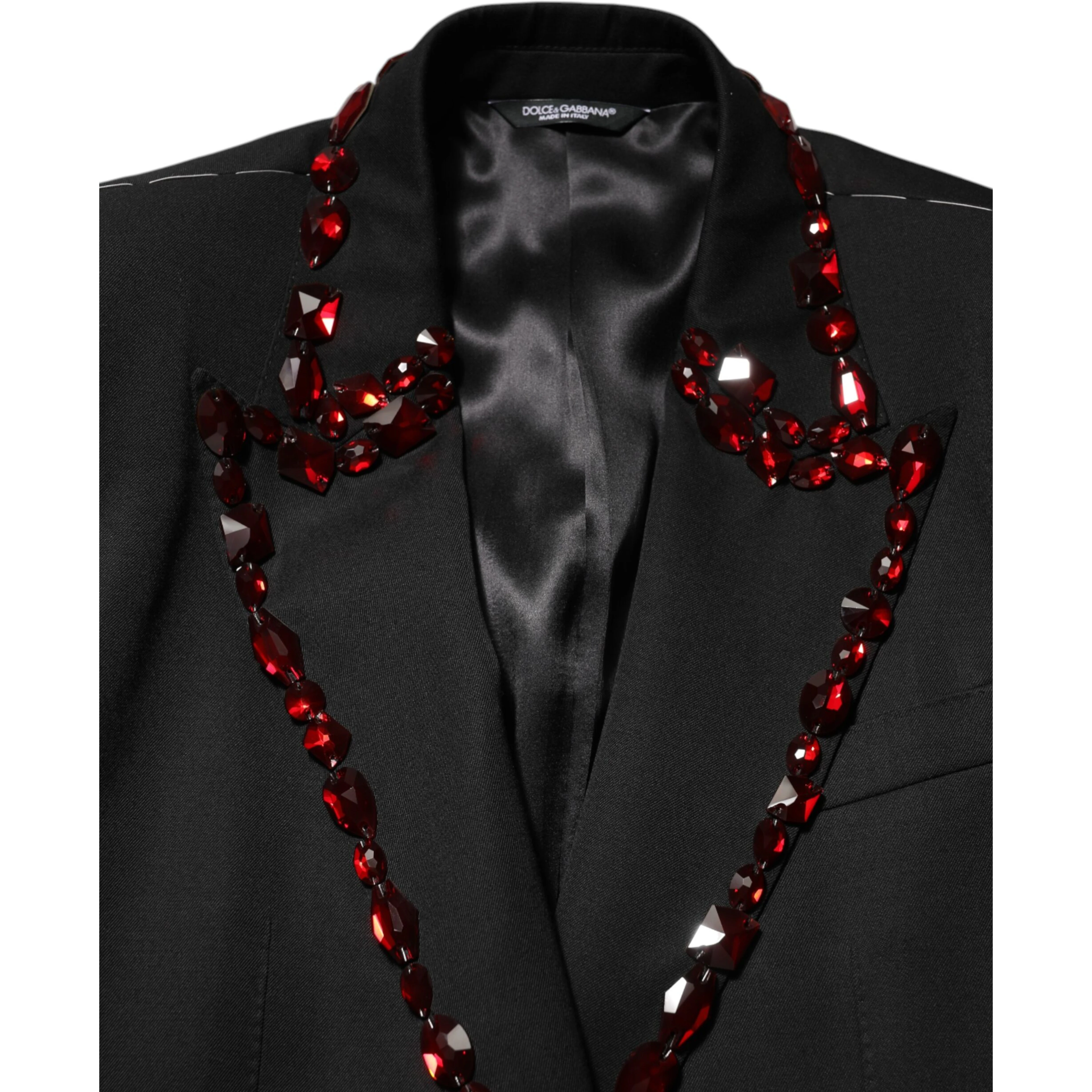 Black SICILIA Crystal Embellished Men Blazer