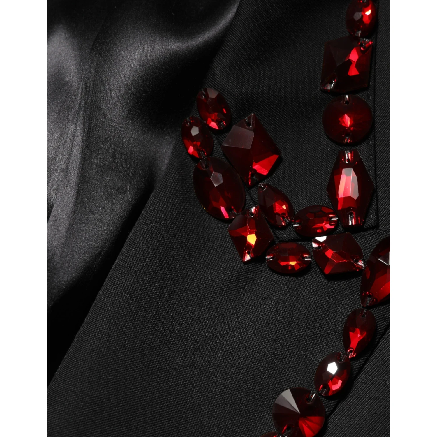 Black SICILIA Crystal Embellished Men Blazer
