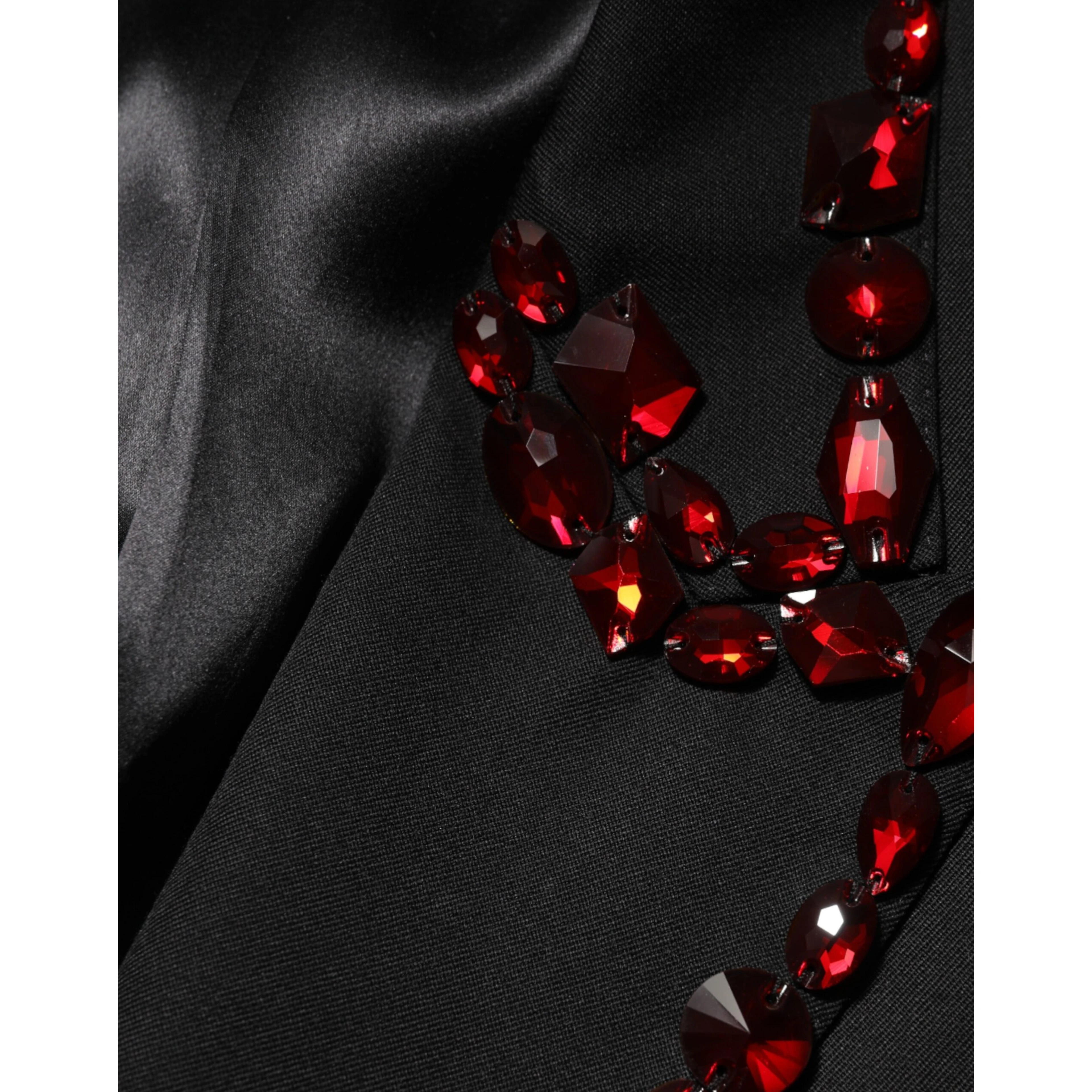 Black SICILIA Crystal Embellished Men Blazer