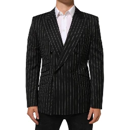 Black Stripes SICILIA 1 Button Suit Blazer