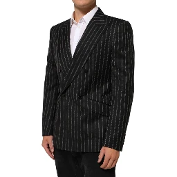 Black Stripes SICILIA 1 Button Suit Blazer