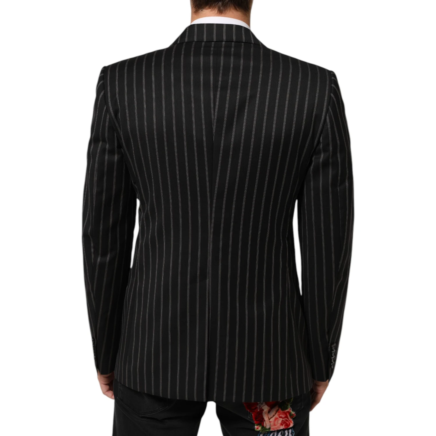 Black Stripes SICILIA 1 Button Suit Blazer
