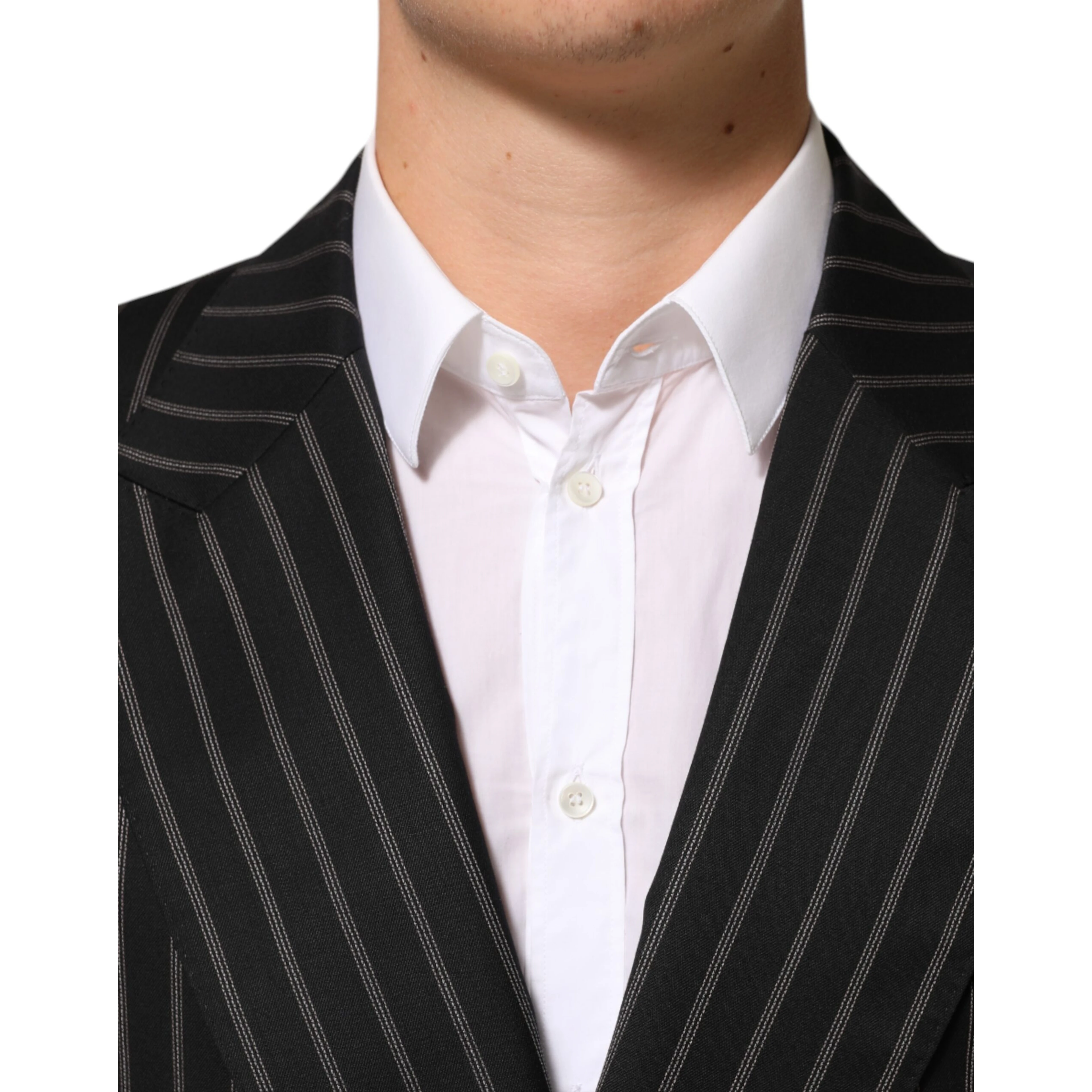 Black Stripes SICILIA 1 Button Suit Blazer