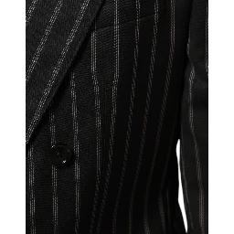 Black Stripes SICILIA 1 Button Suit Blazer