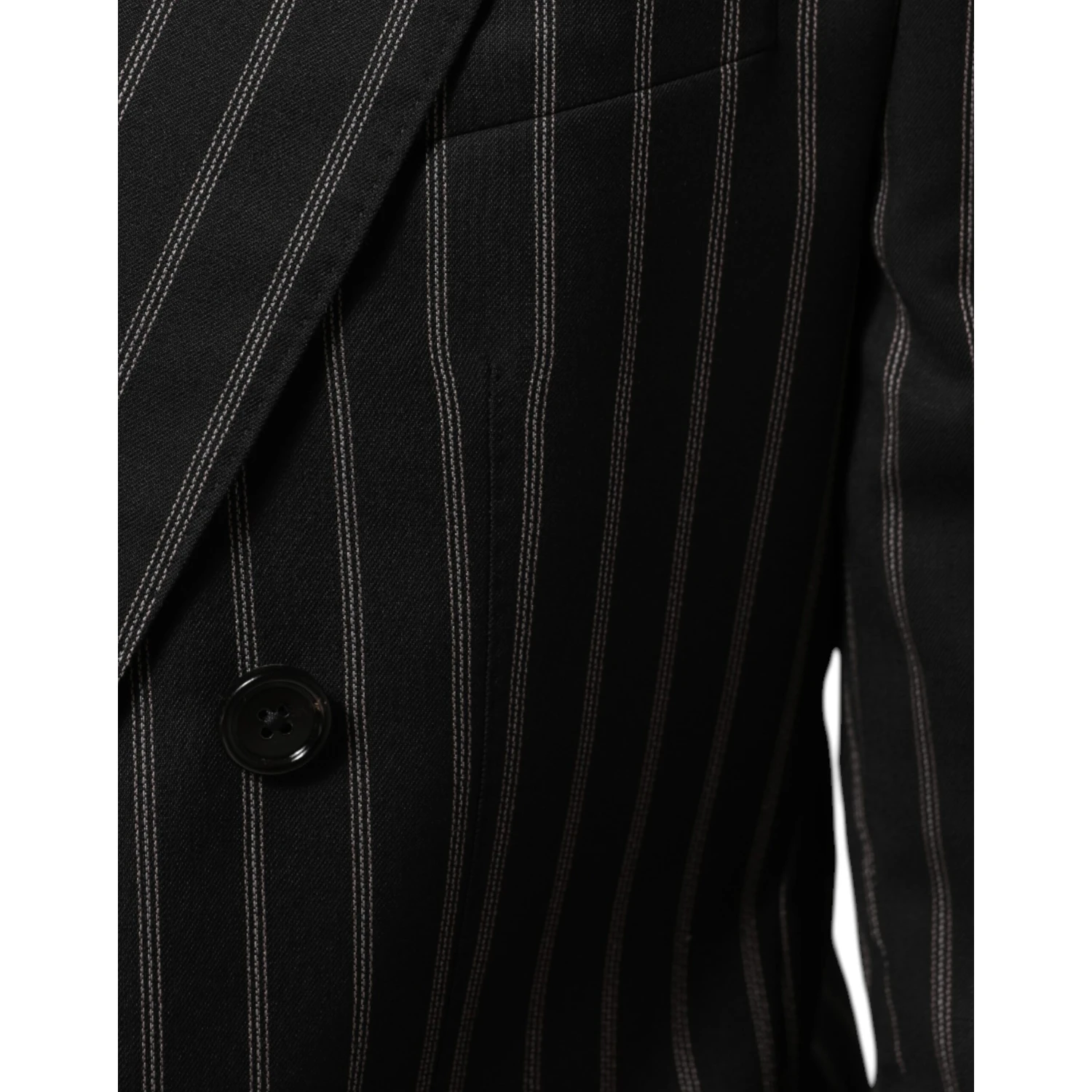 Black Stripes SICILIA 1 Button Suit Blazer