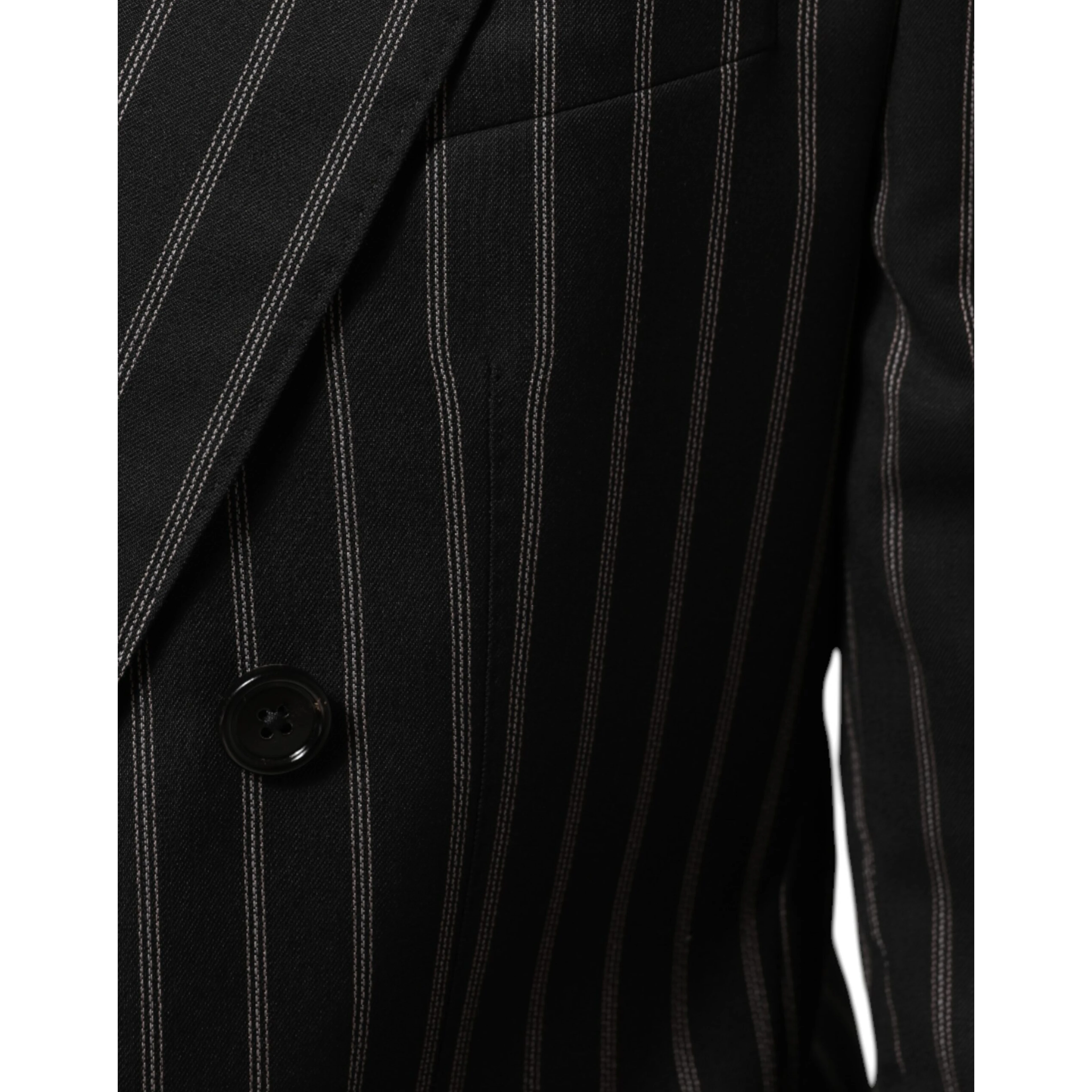 Black Stripes SICILIA 1 Button Suit Blazer