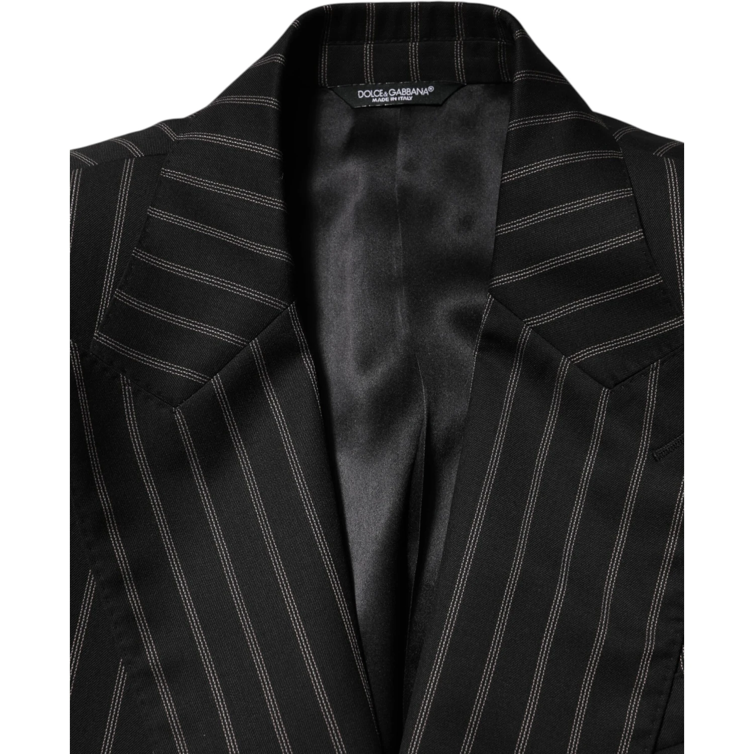 Black Stripes SICILIA 1 Button Suit Blazer