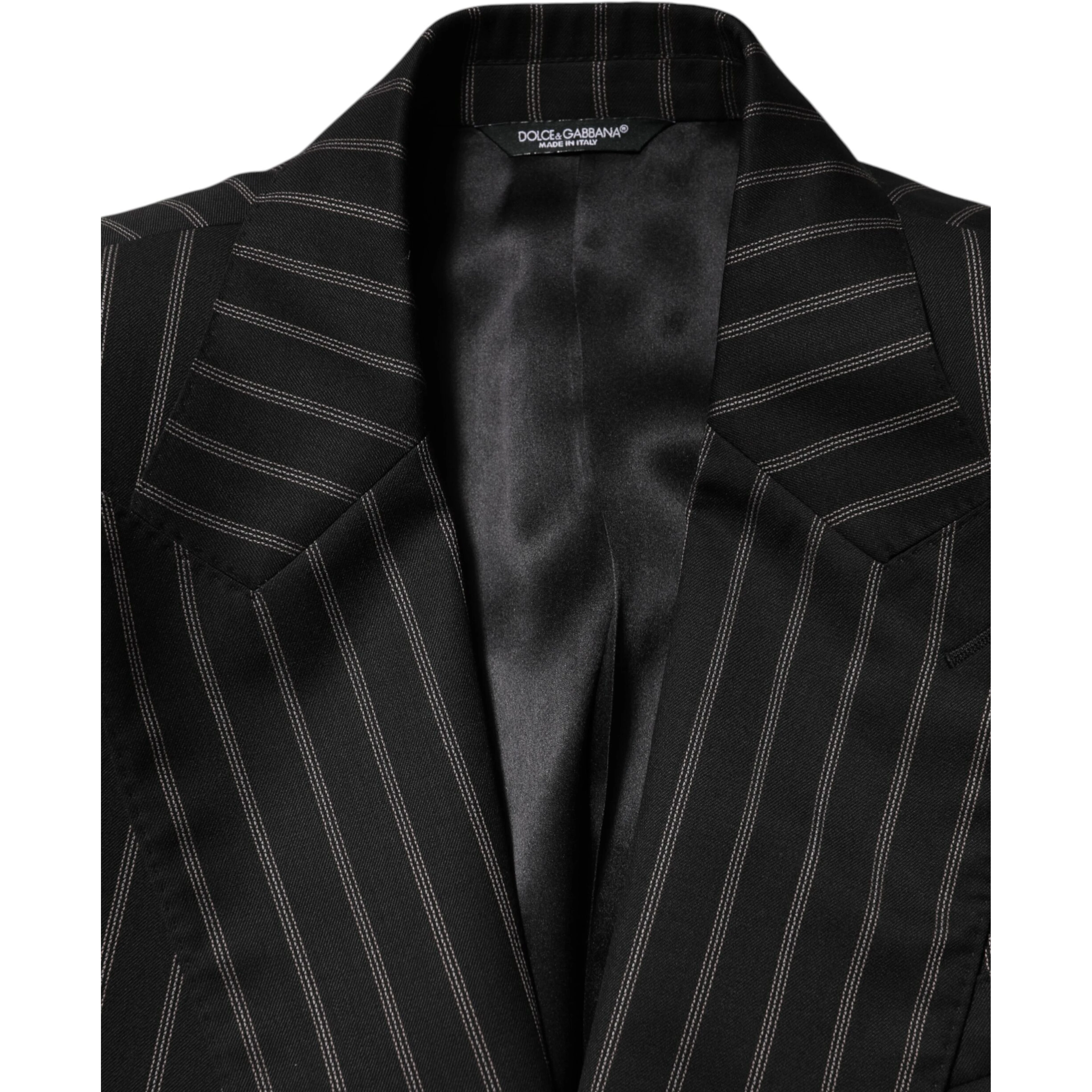 Black Stripes SICILIA 1 Button Suit Blazer