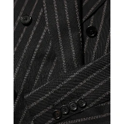 Black Stripes SICILIA 1 Button Suit Blazer