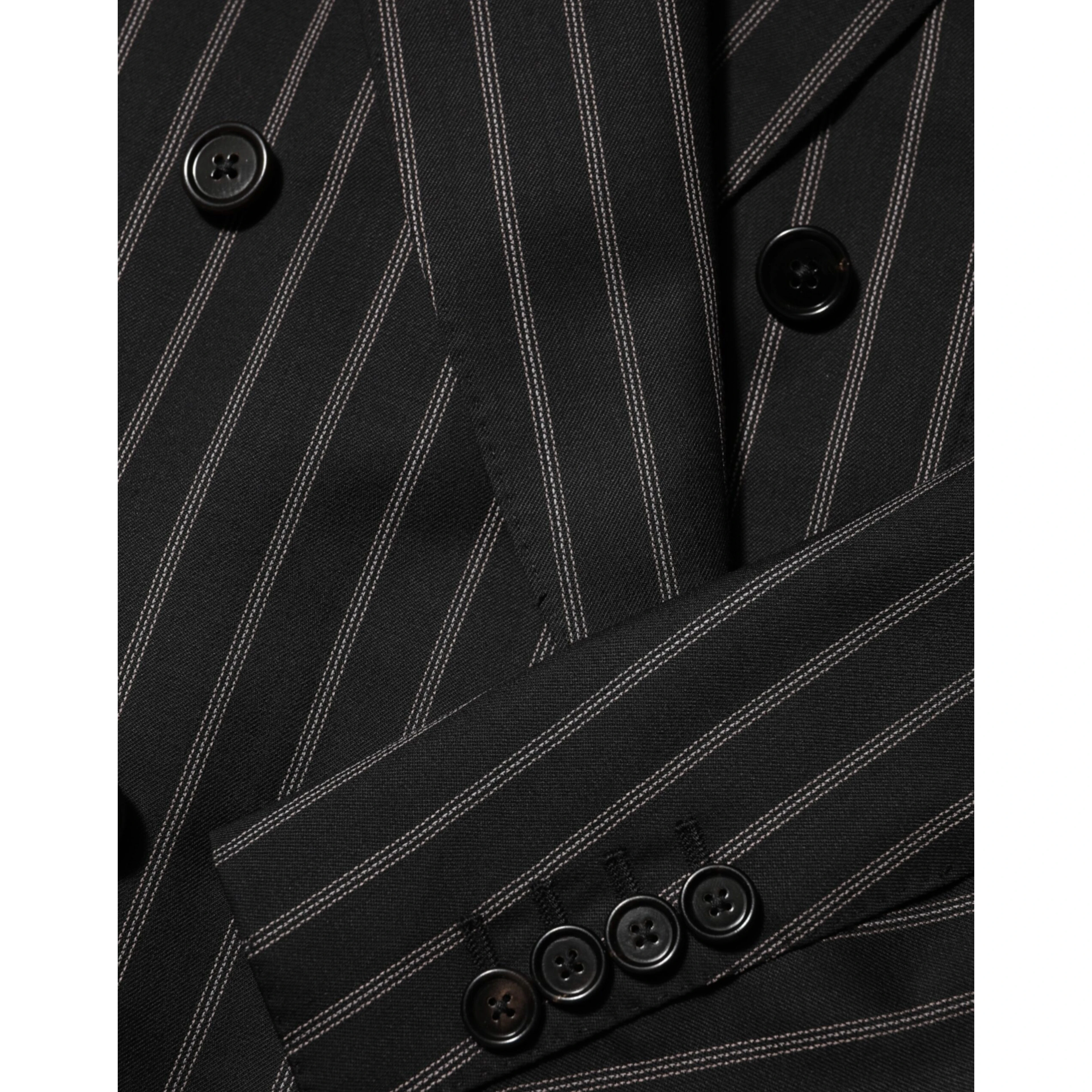 Black Stripes SICILIA 1 Button Suit Blazer