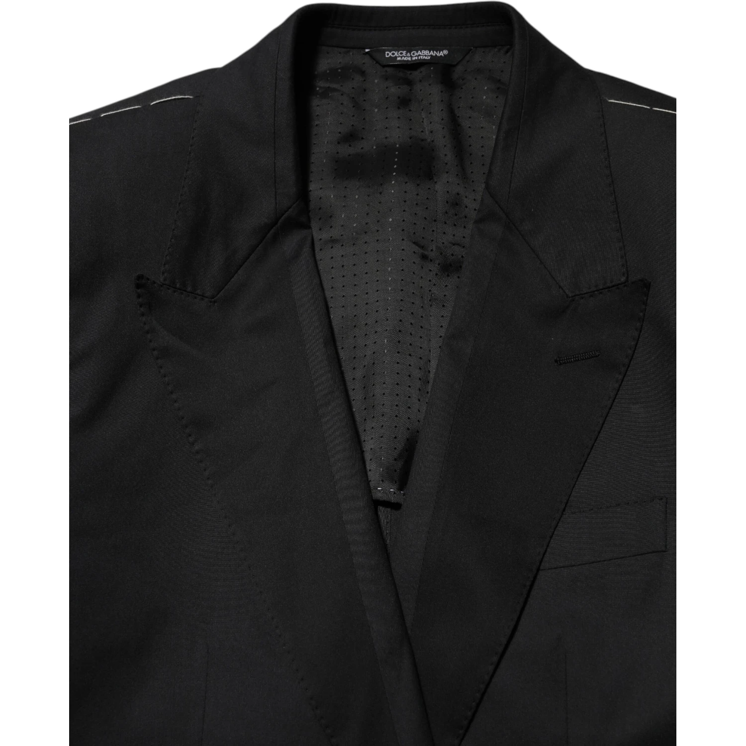 Black Cotton 2 Buttons Suit Jacket Blazer