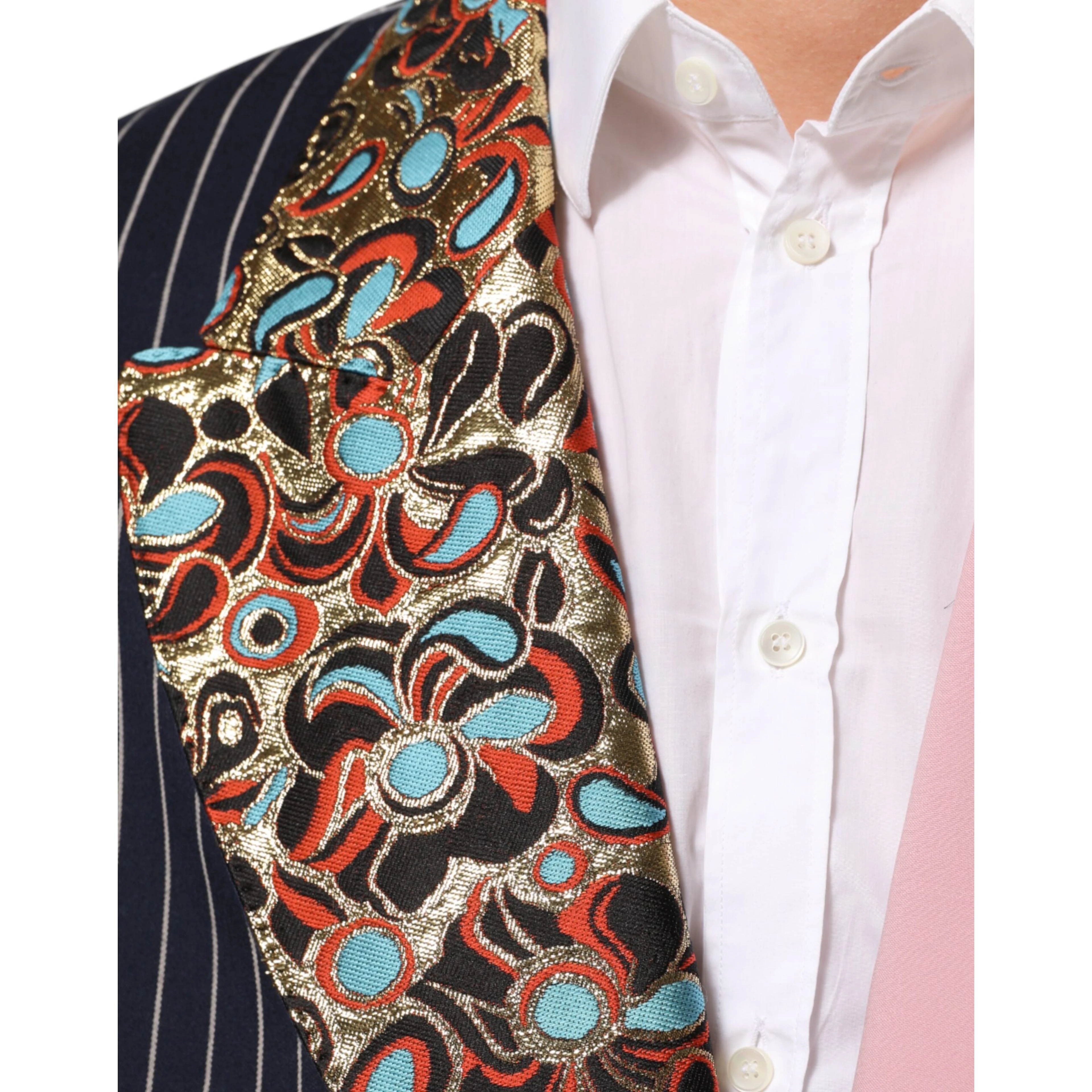 Multicolor Patchwork Single Breasted Jacket Blazer