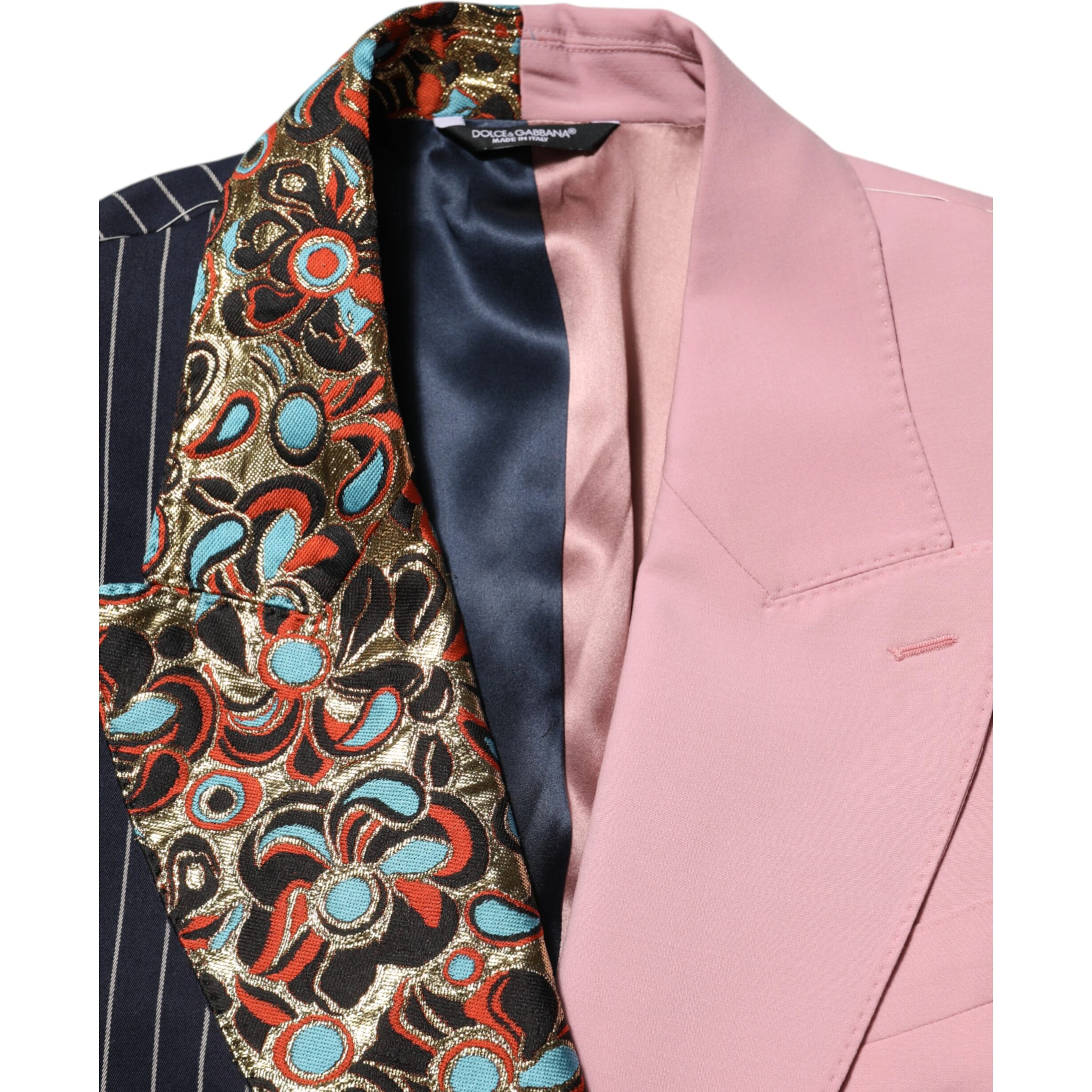 Multicolor Patchwork Single Breasted Jacket Blazer