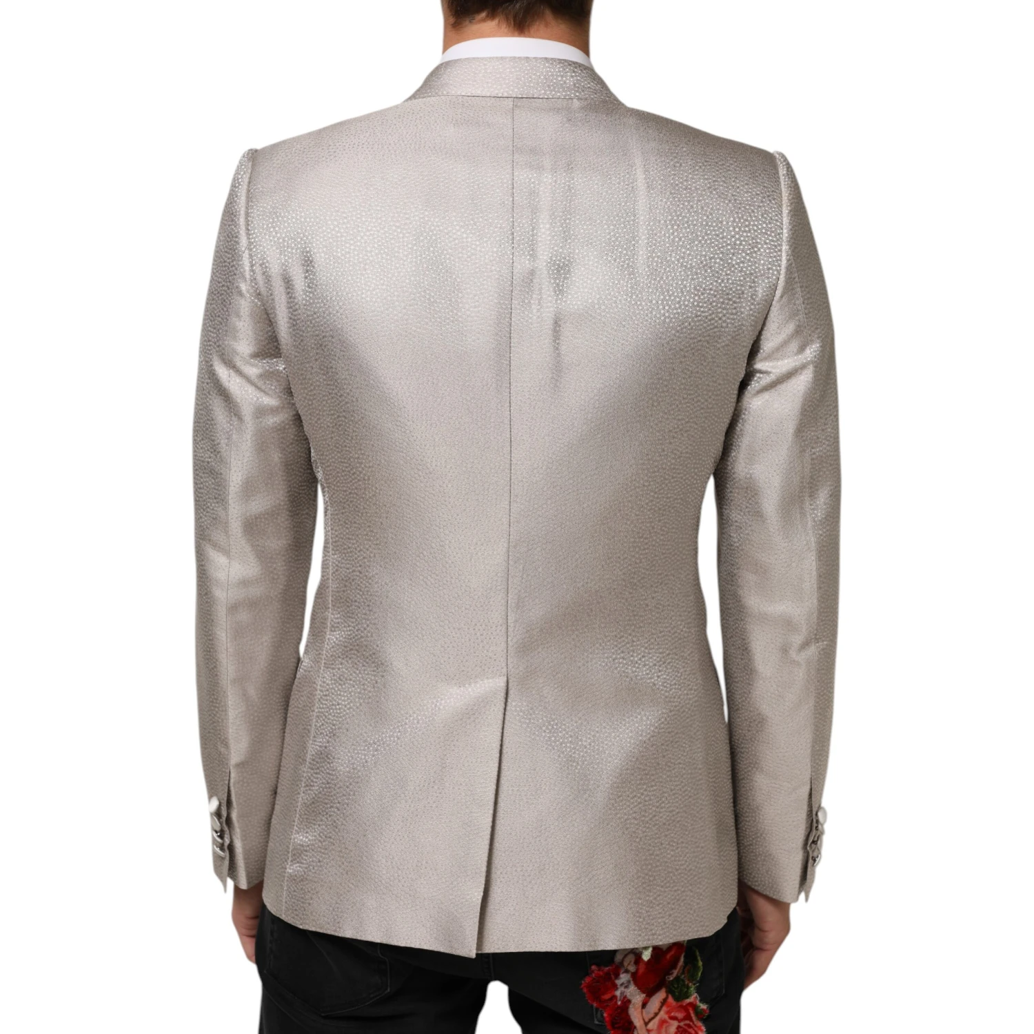 Beige MARTINI Double-Breasted Suit Blazer