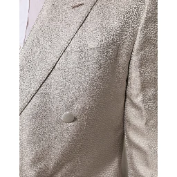 Beige MARTINI Double-Breasted Suit Blazer