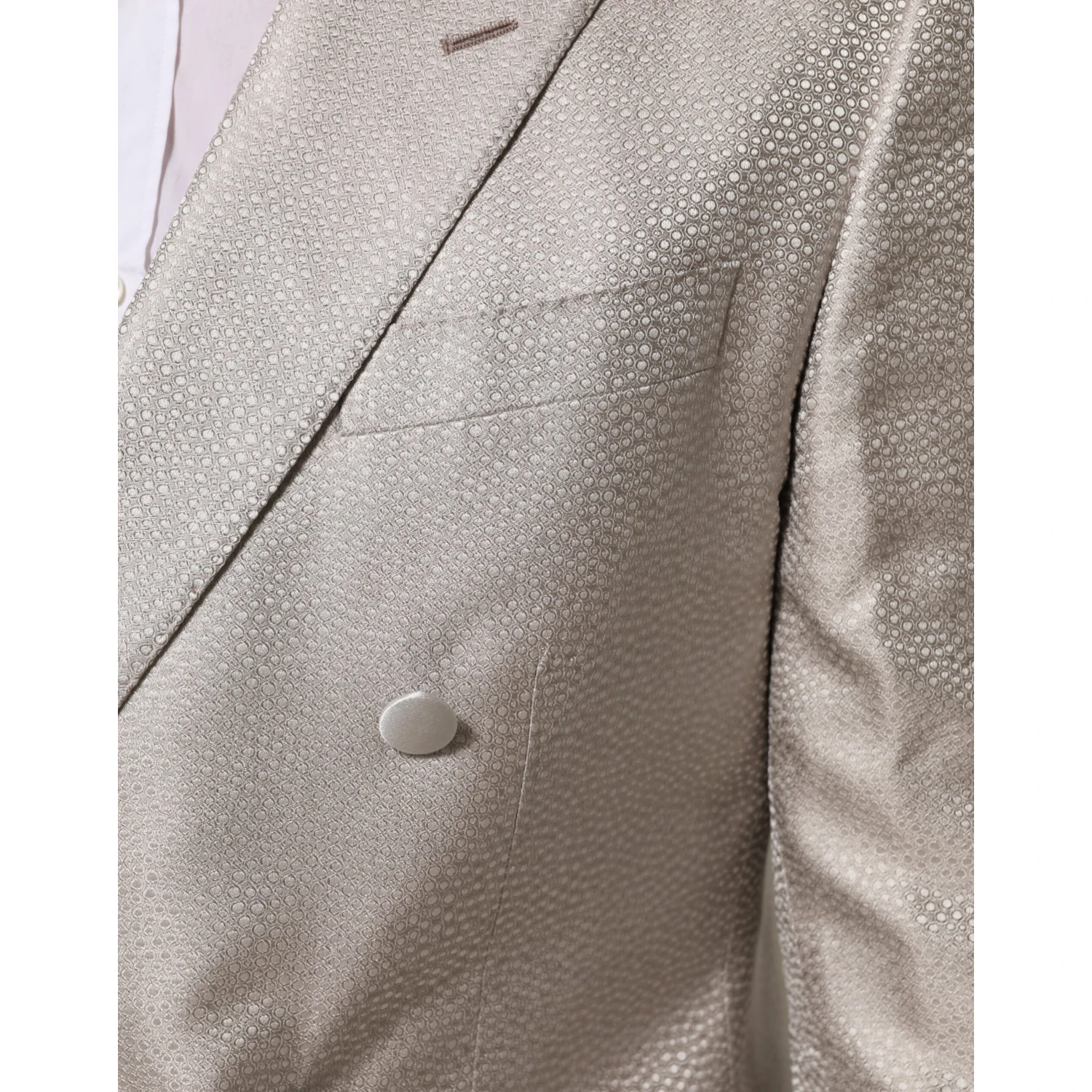 Beige MARTINI Double-Breasted Suit Blazer