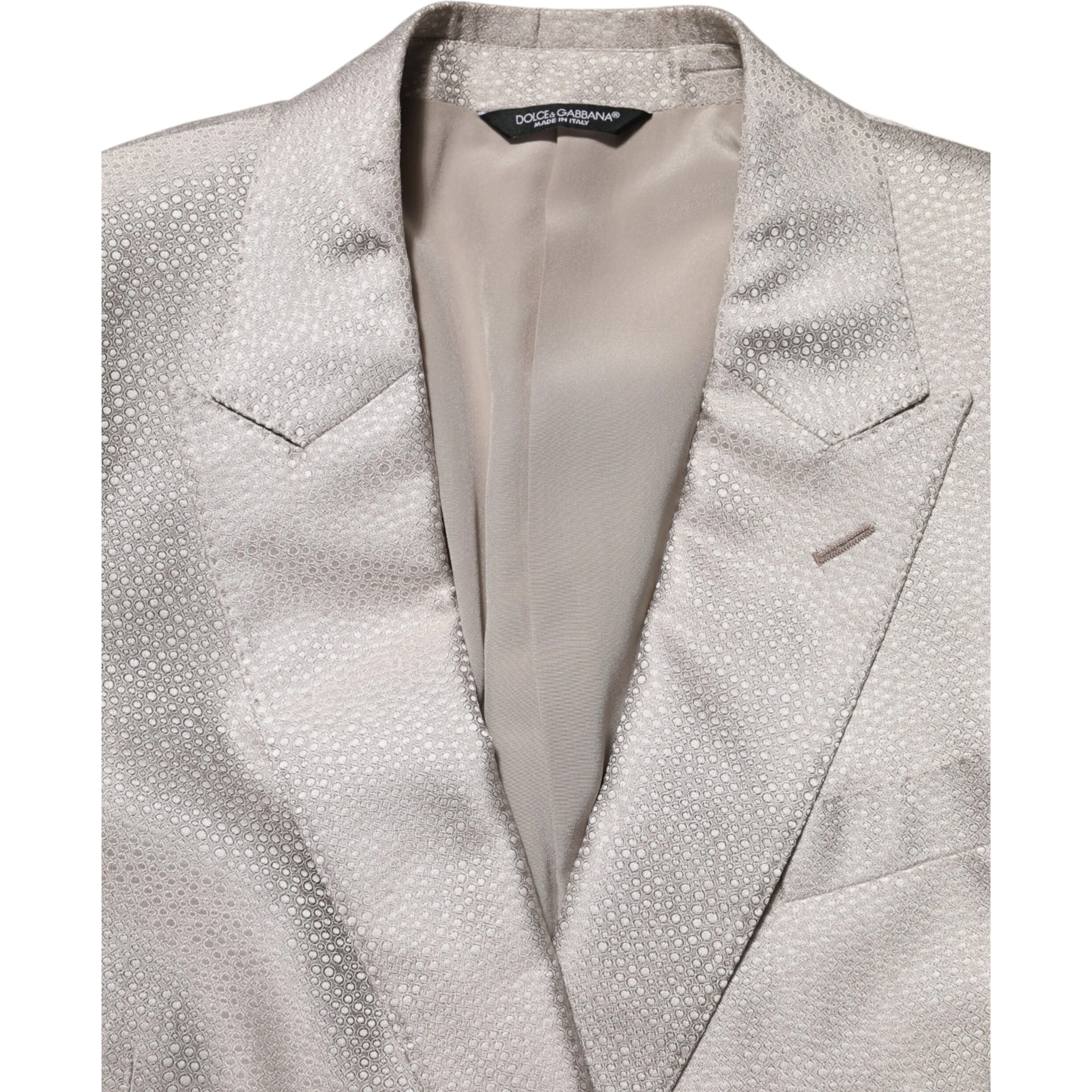 Beige MARTINI Double-Breasted Suit Blazer