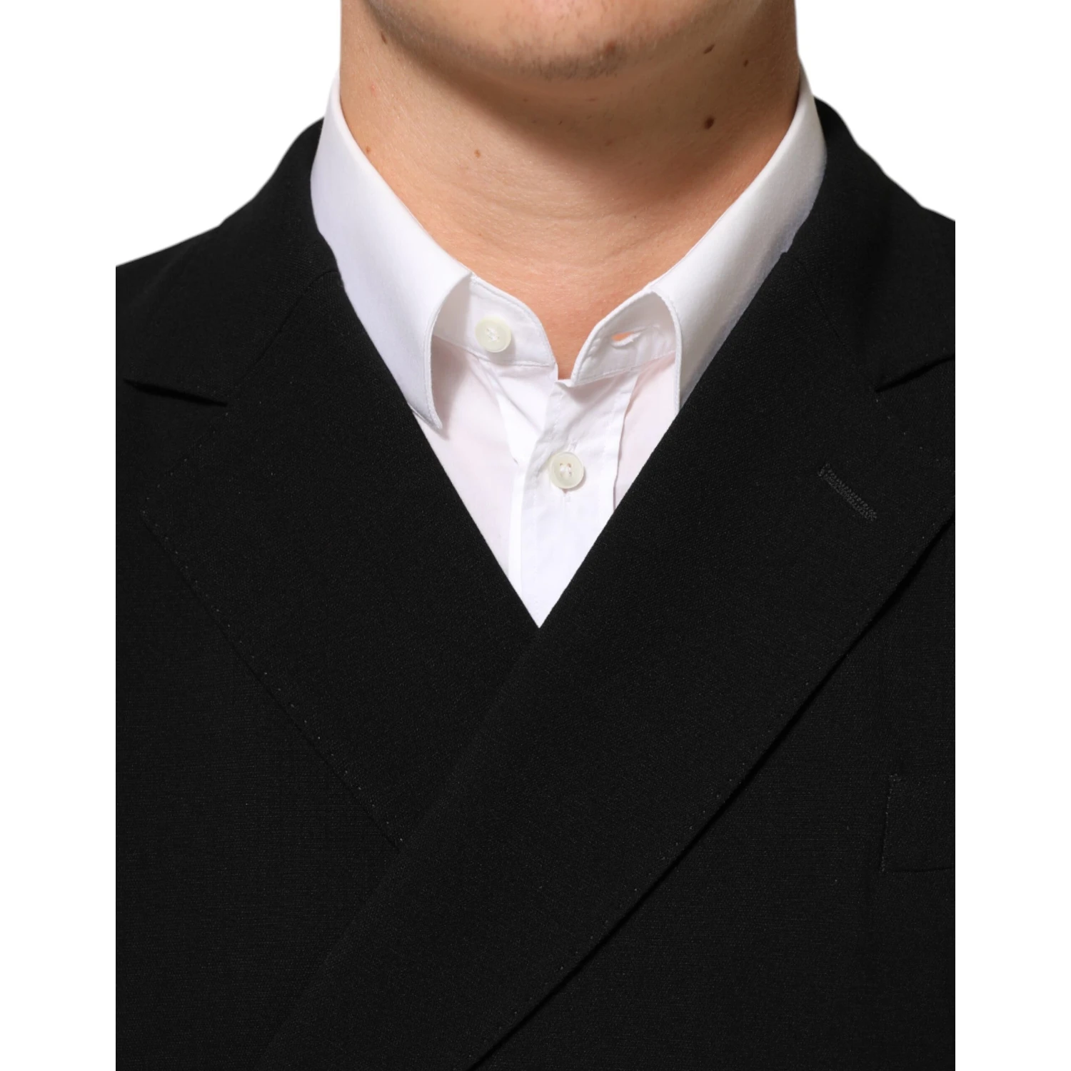 Black Wool Double Breasted Men Jacket Blazer