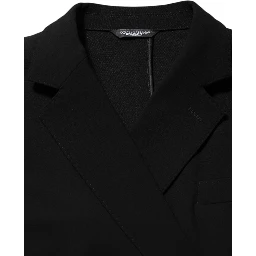 Black Wool Double Breasted Men Jacket Blazer
