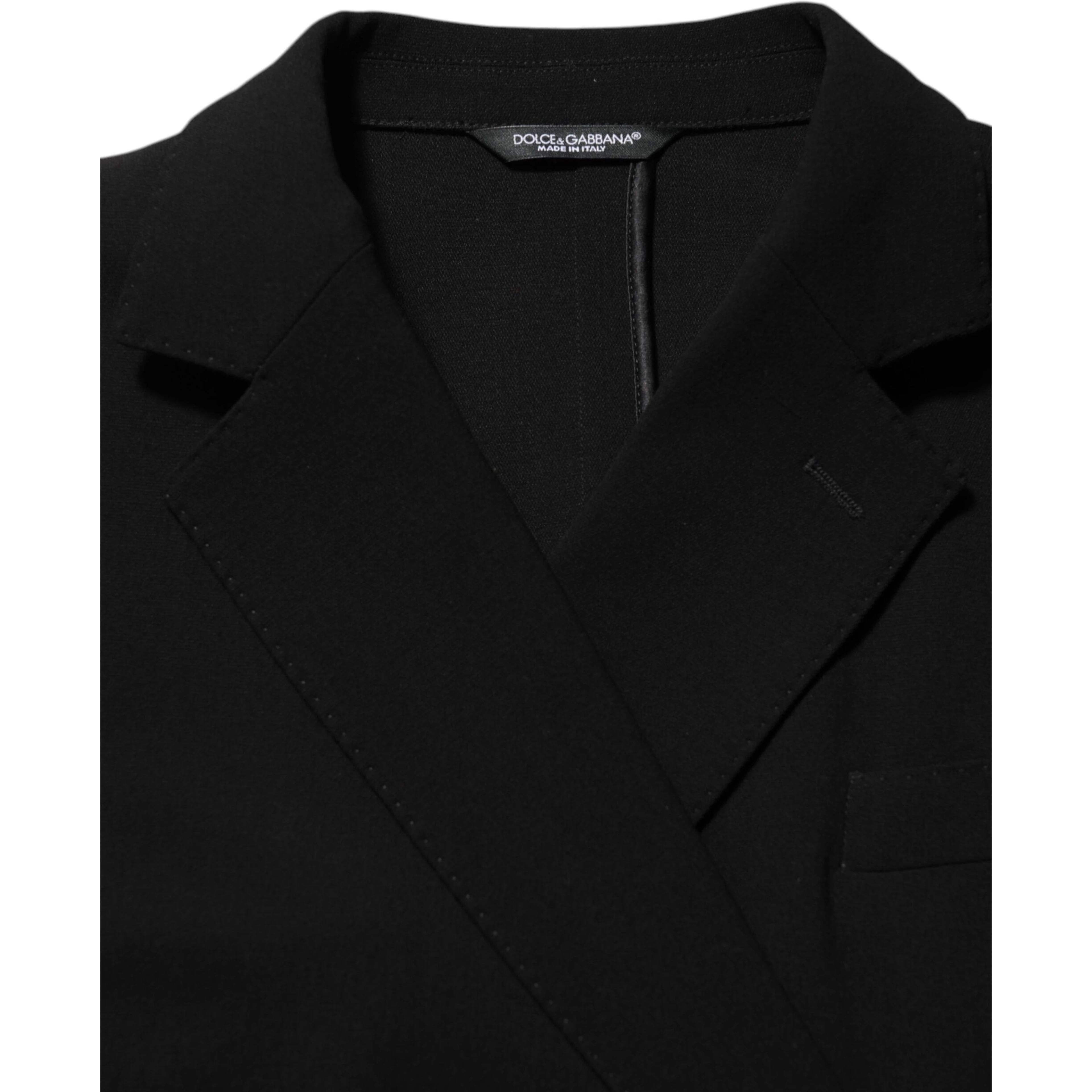 Black Wool Double Breasted Men Jacket Blazer