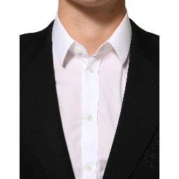 Black Viscose 2 Buttons Suit Jacket Blazer