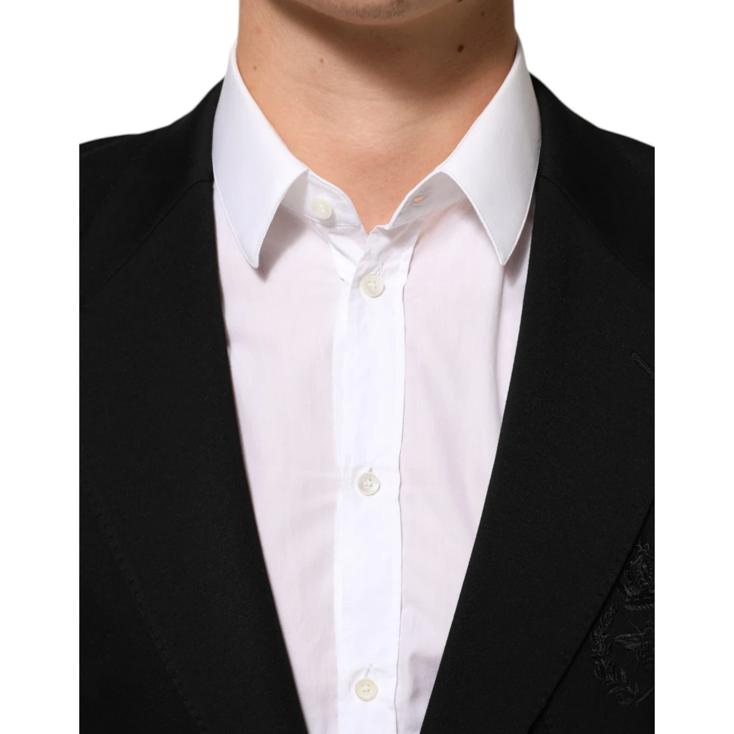Black Viscose 2 Buttons Suit Jacket Blazer
