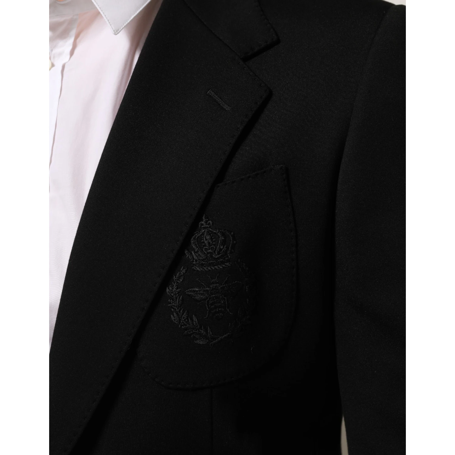 Black Viscose 2 Buttons Suit Jacket Blazer