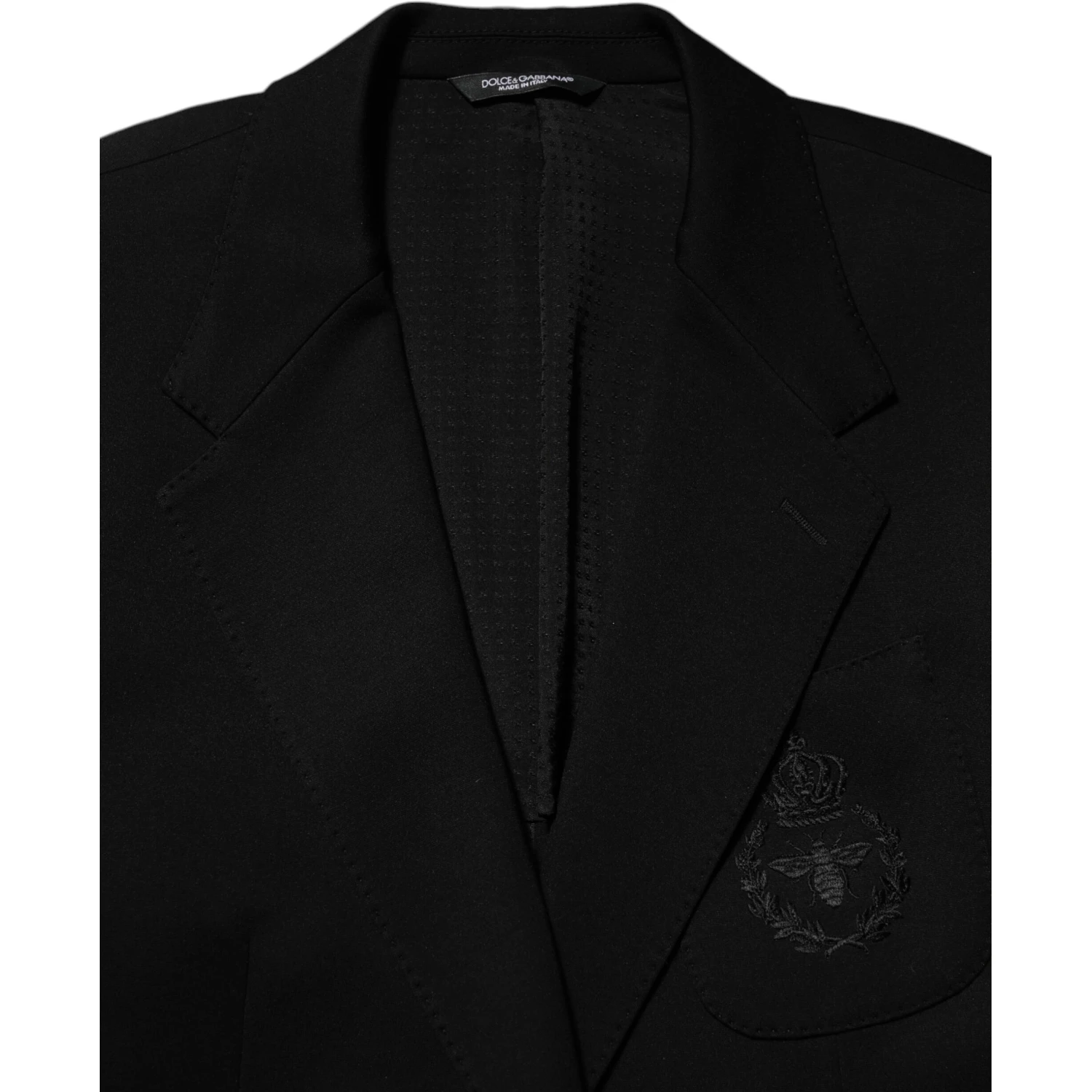 Black Viscose 2 Buttons Suit Jacket Blazer