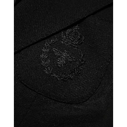 Black Viscose 2 Buttons Suit Jacket Blazer