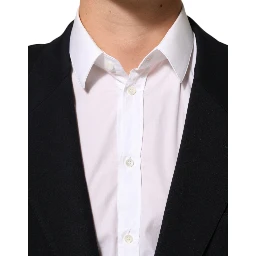 Black Viscose 2 Buttons Suit Jacket Blazer
