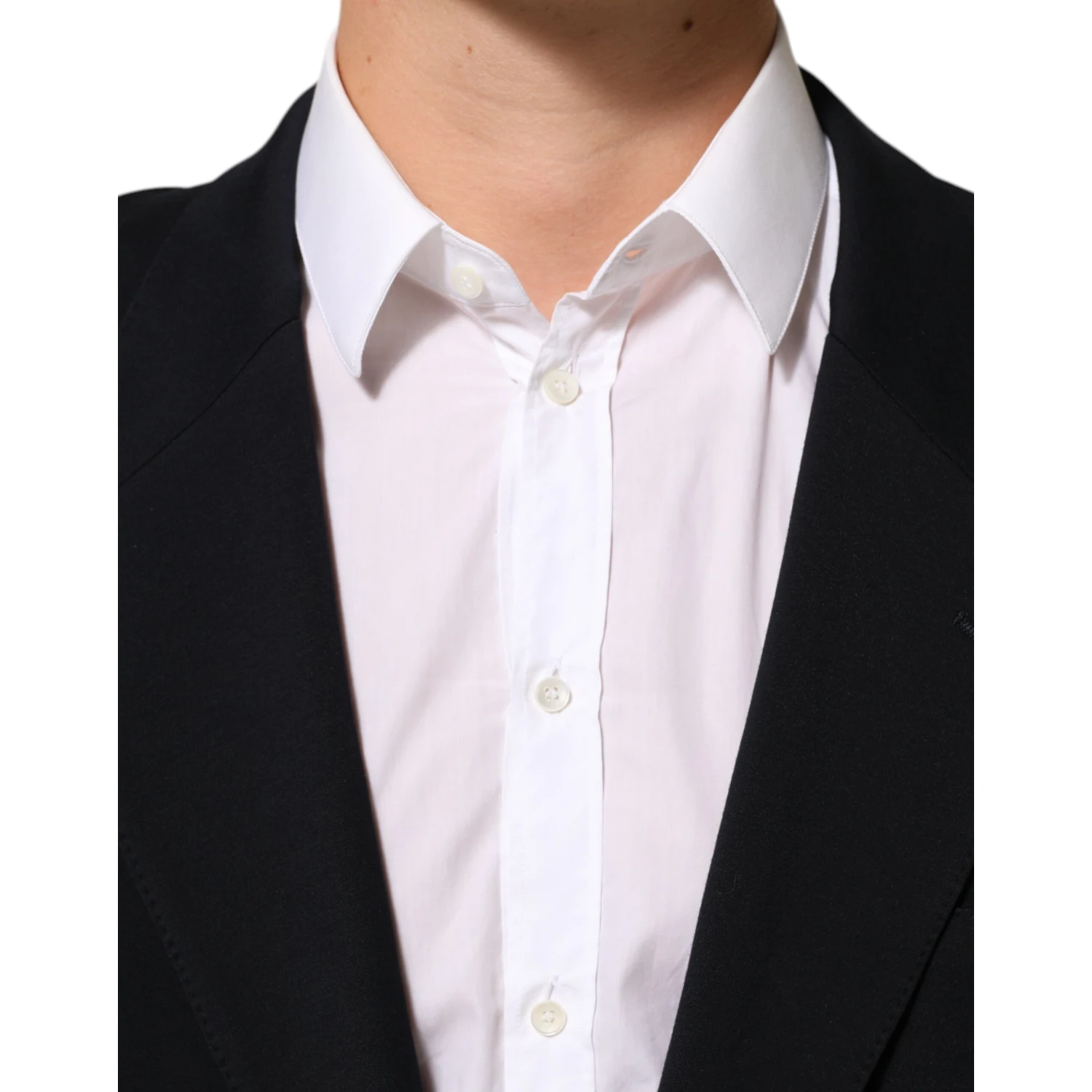 Black Viscose 2 Buttons Suit Jacket Blazer