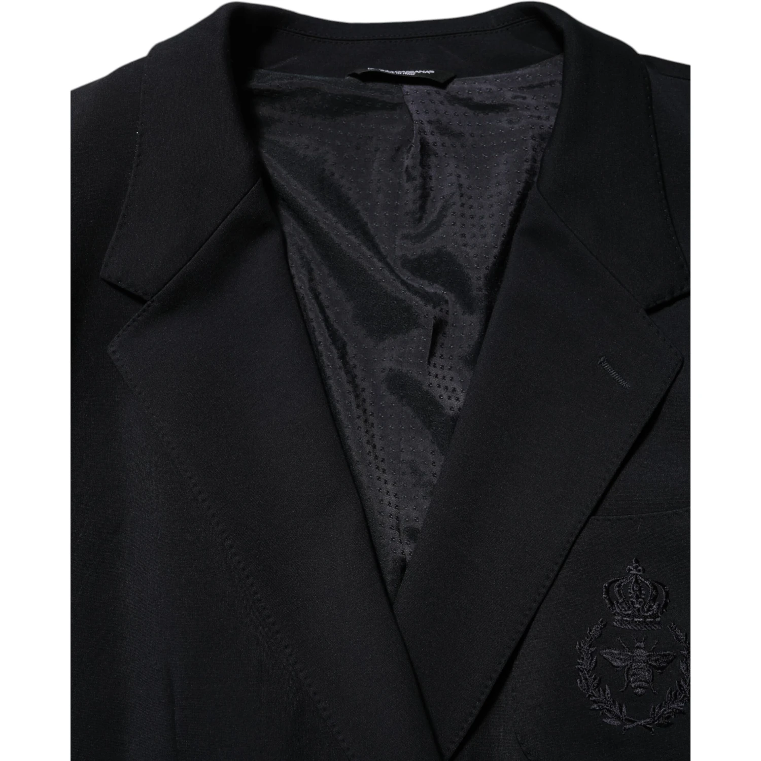 Black Viscose 2 Buttons Suit Jacket Blazer
