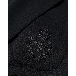Black Viscose 2 Buttons Suit Jacket Blazer