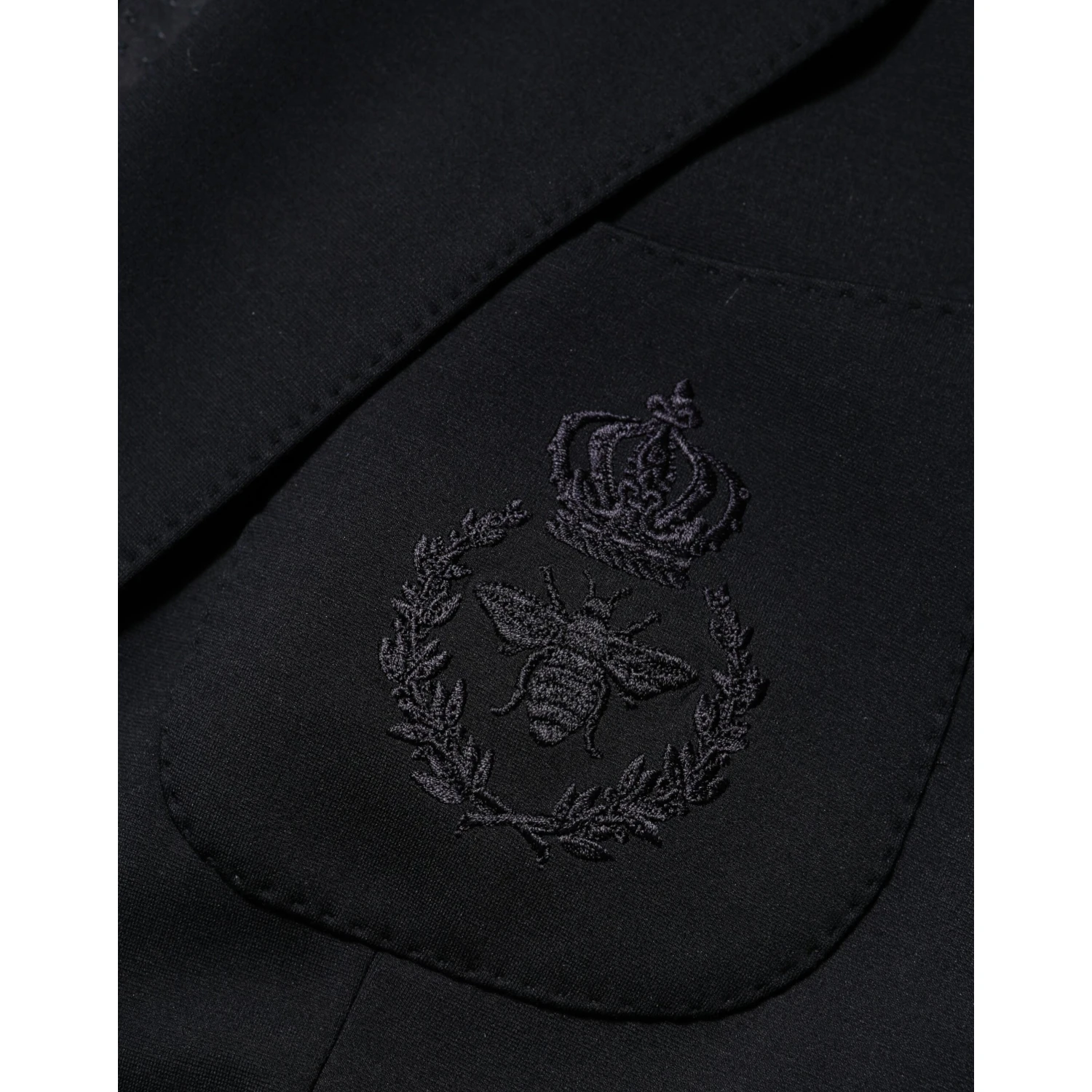 Black Viscose 2 Buttons Suit Jacket Blazer