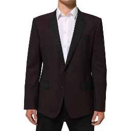 Maroon Wool 2 Buttons Suit Jacket Blazer