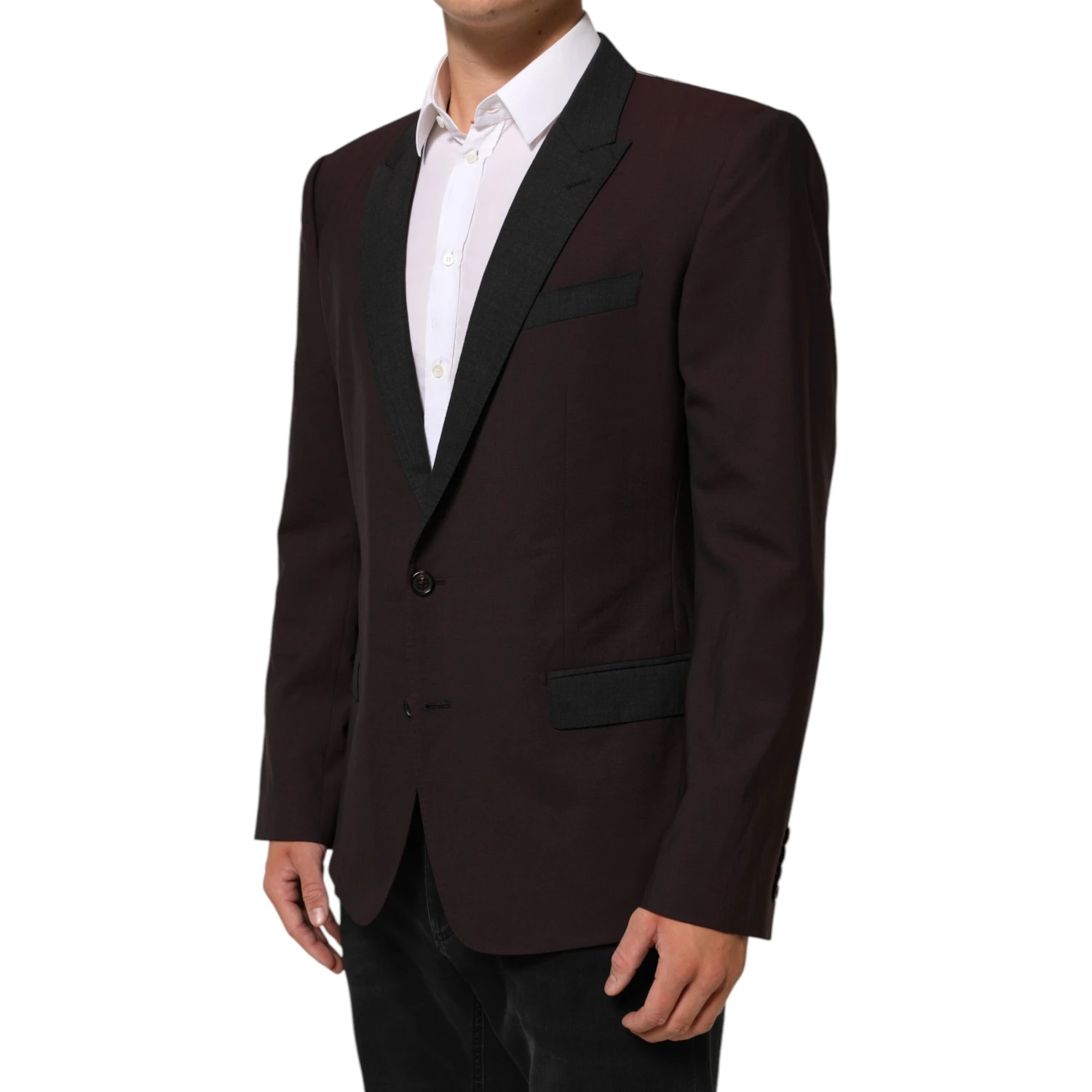 Maroon Wool 2 Buttons Suit Jacket Blazer