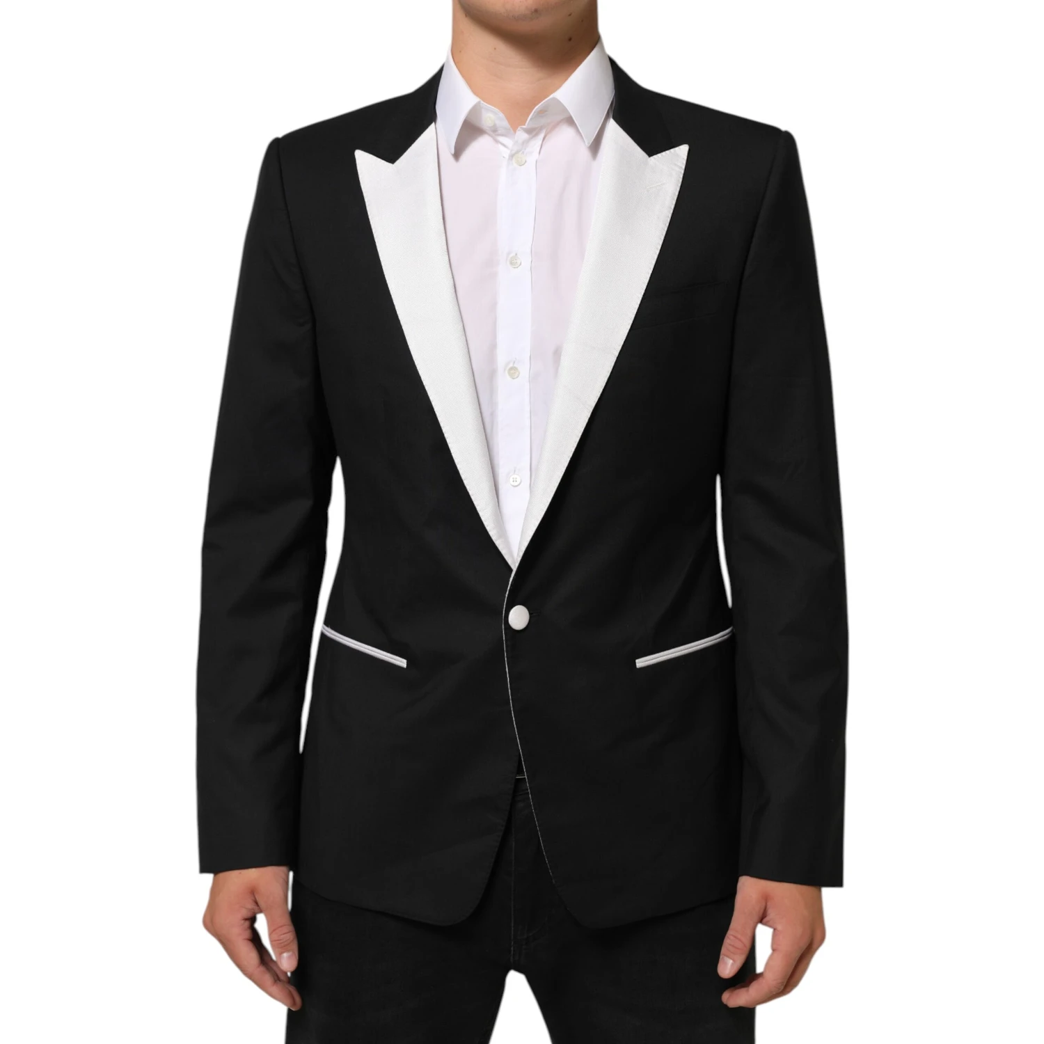 Black White MARTINI 1 Button Men Suit Blazer