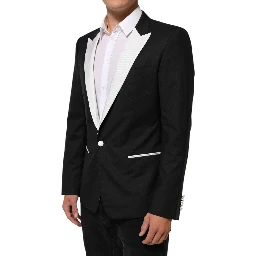 Black White MARTINI 1 Button Men Suit Blazer