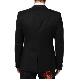 Black White MARTINI 1 Button Men Suit Blazer