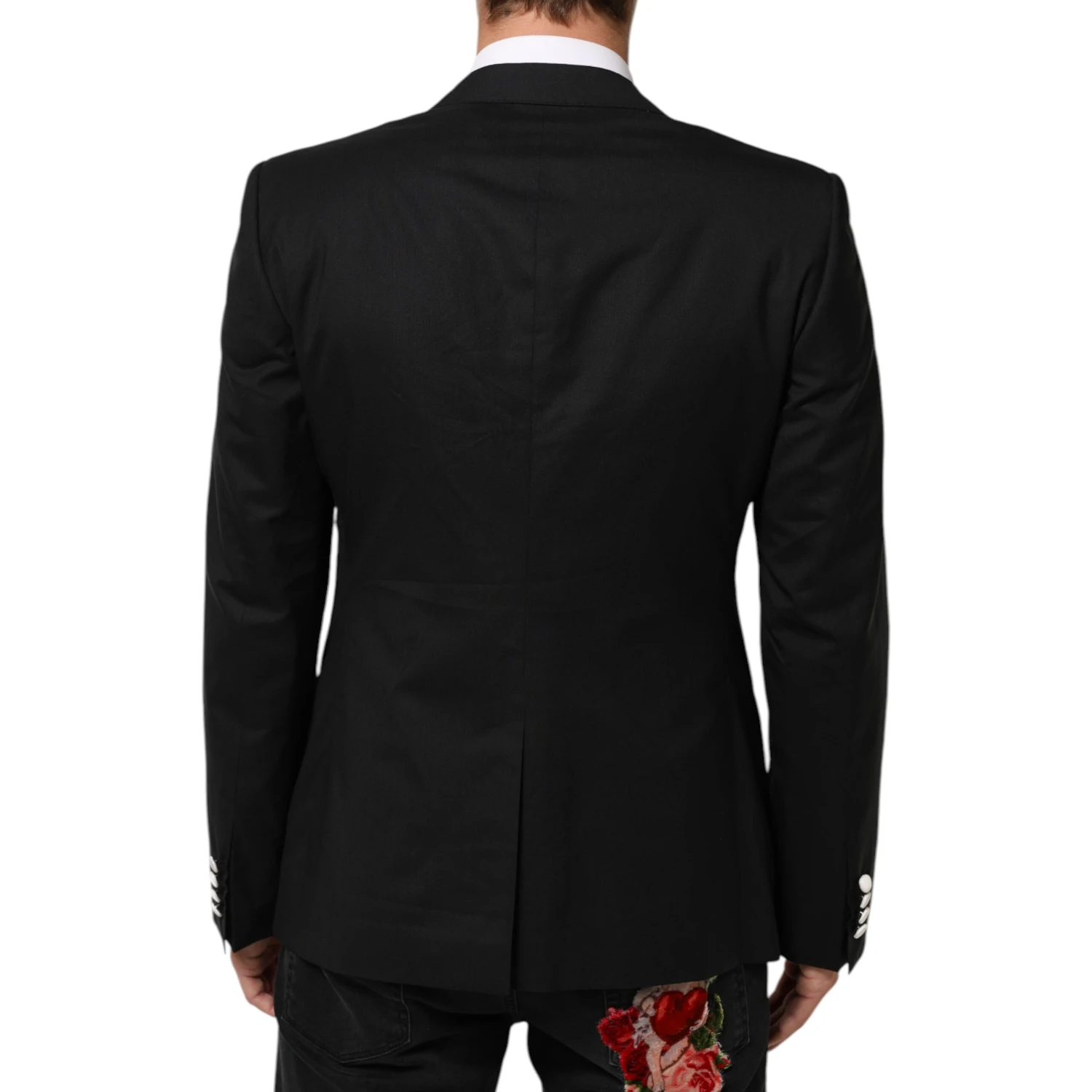 Black White MARTINI 1 Button Men Suit Blazer