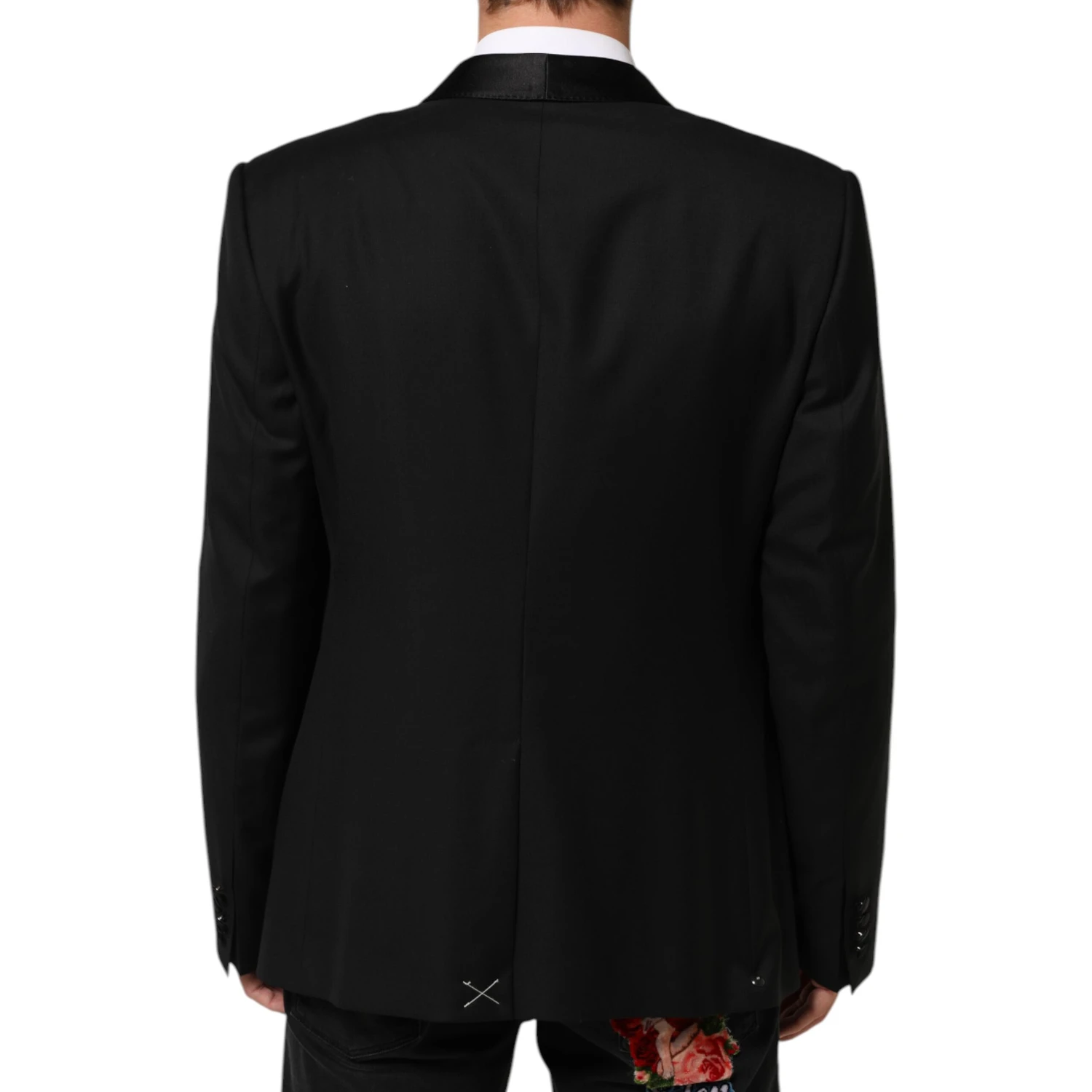 Black Wool GOLD 1 Button Men Suit Blazer