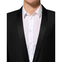 Black Wool GOLD 1 Button Men Suit Blazer