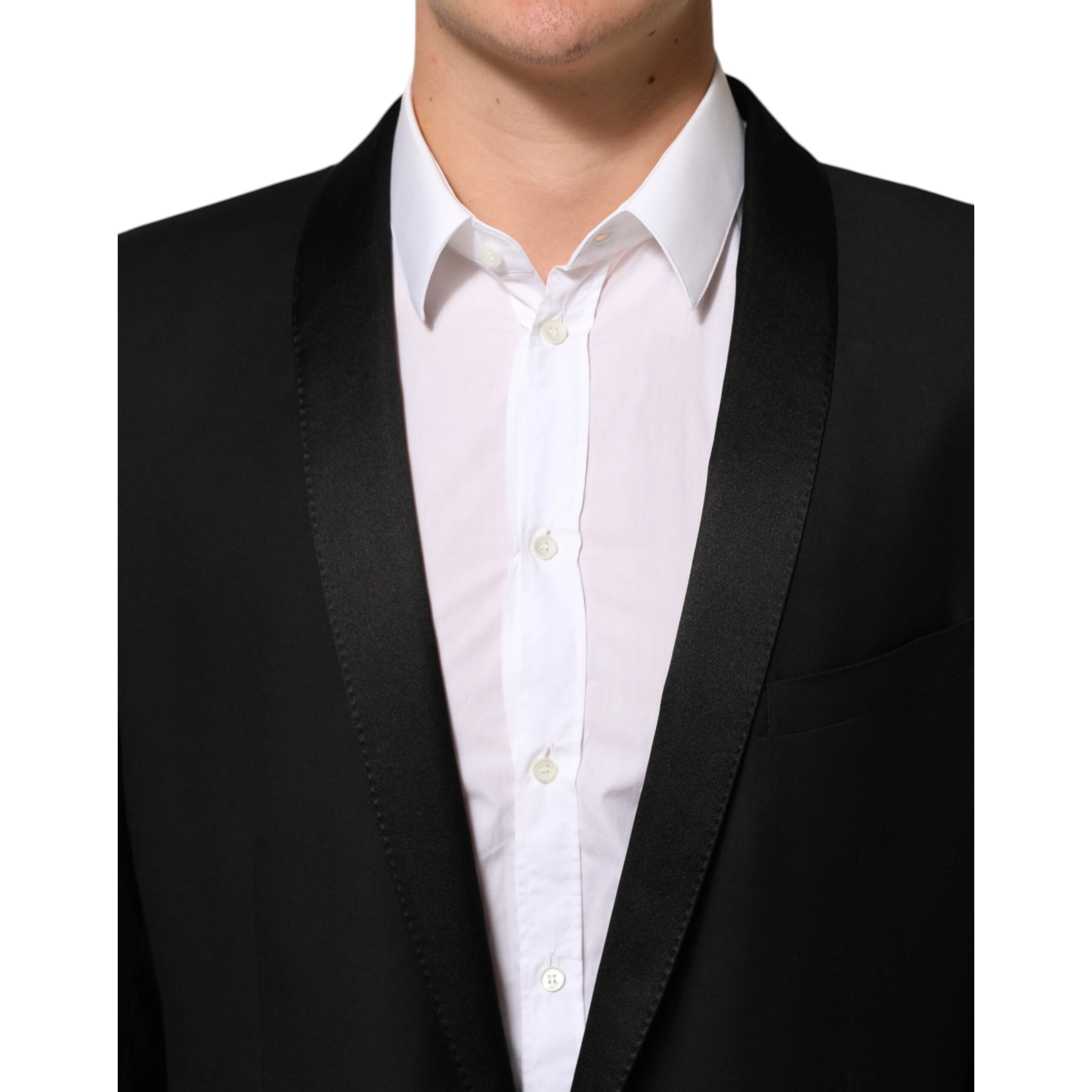 Black Wool GOLD 1 Button Men Suit Blazer